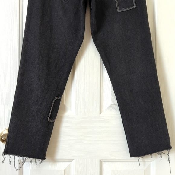 BDG Urban Outfitters Patchwork High Waisted Cropped Tapered Leg Jeans Black 27 - Picture 6 of 13